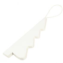 Artículo Adorno colgante para árbol de Navidad, papel, blanco y plateado, 20 cm, juego de 5