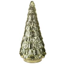 Artículo Árbol de Navidad con iluminación LED vintage verde dorado 38cm