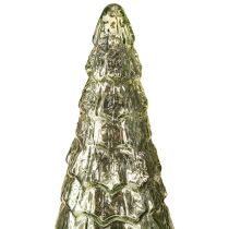 Artículo Árbol de Navidad con iluminación LED vintage verde dorado 38cm