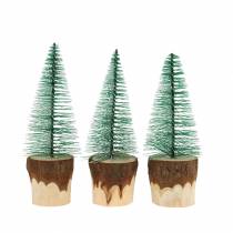 Artículo Adorno navideño árbol de navidad nevado 10cm 8pcs