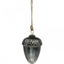 Artículo Colgante navideño de cristal de bellota con decoración de árbol de Navidad vintage H14cm Ø10cm 2pcs