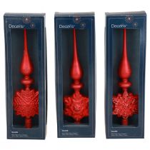 Artículo Adorno para árbol de Navidad rojo Adorno para árbol de Navidad de vidrio Al. 34 cm 1 ud