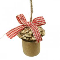 Artículo Decoración navideña colgante navideño de madera de bellota decorativa 5cm 12 piezas
