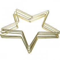 Artículo Decoración navideña estrella de metal colgante estrella decorativa dorada 20cm 6 piezas