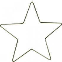 Decoración navideña estrella de metal decoración dorada estrella colgante 20cm 6pcs