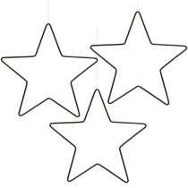 Artículo Decoración navideña estrella de metal colgante estrella negra 15cm 6 piezas