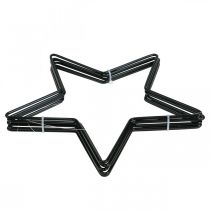 Artículo Decoración navideña estrella de metal colgante estrella negra 15cm 6 piezas
