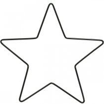 Artículo Decoración navideña estrella de metal colgante estrella decorativa negra 20cm 6 piezas