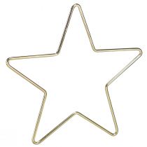 Artículo Decoración navideña colgante de estrella de metal dorado Ø15cm 6 piezas