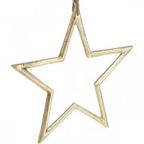 Adorno navideño estrella, Adorno adviento, colgante estrella Dorado B24.5cm