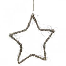 Adorno navideño estrella estrellas blancas lavadas para colgar olmo 30cm 4uds