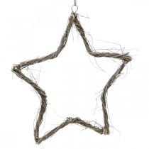 Artículo Adorno navideño estrella decoración ventana olmo blanco lavado Ø40cm 2pcs