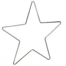 Artículo Estrellas decorativas navideñas para colgar metal plateado 20cm 6uds