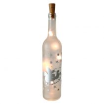 Decoración navideña botella de vidrio Santa Claus con luz