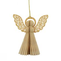 Artículo Ángel de papel decoración ángel navideño papel crema Al.12cm 4 piezas