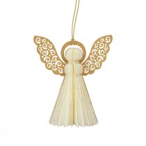 Artículo Ángel de papel Ángel navideño papel decorativo blanco Al. 12 cm 4 piezas
