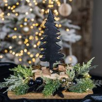 Artículo Decoración navideña Árbol de Navidad decoración de mesa de madera y metal Al. 22 cm