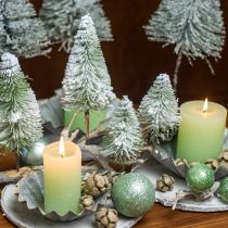 Clip de adorno navideño cubierto de nieve Verde H13/19cm 4pcs