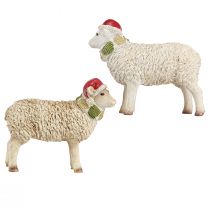 Artículo Figuras navideñas ovejas con gorro y bufanda L16cm 2 piezas