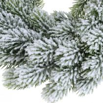 Corona navideña ramas de abeto Corona de abeto nevada artificialmente Ø28cm