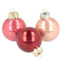 Artículo Adornos navideños de cristal, brillantes, 3 cm, 22 unidades