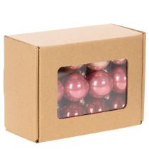 Artículo Adornos navideños de cristal, brillantes, 3 cm, 22 unidades