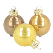 Artículo Juego de mini adornos para árbol de Navidad, bolas colgantes brillantes, 3 cm, 22 piezas