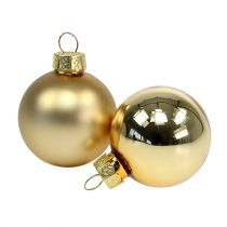Artículo Bola navideña 4cm oro brillo/mate vidrio 24uds