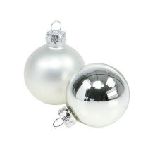 Artículo Bola navideña Ø4cm plata brillo/mate 24 piezas