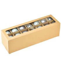 Artículo Bolas navideñas decorativas de cristal azul grisáceo mate, brillo 5cm 24 uds