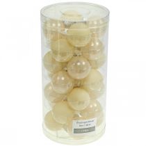 Artículo Bolas de árbol de Navidad bolas navideñas de cristal mezcla crema Ø4cm 24 piezas