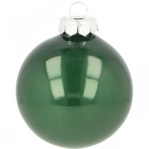 Bolas de Navidad bolas de árbol de Navidad de vidrio verde mate Ø6cm 24 piezas