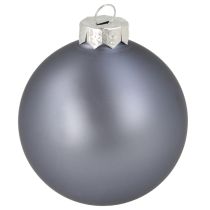 Artículo Juego de bolas en azul/plata – mate y brillante, decoración de vidrio para floristería de invierno 7,5 cm 12 piezas