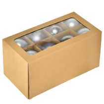 Artículo Juego de esferas de cristal azul/plateado – mate y brillante, decoración de cristal para arreglos florales de invierno, 7,5 cm, 12 unidades