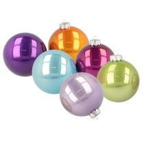 Artículo Adornos navideños brillantes, juego de 10, colores surtidos, 95 mm