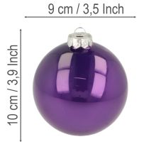 Artículo Adornos navideños brillantes, juego de 10, colores surtidos, 95 mm
