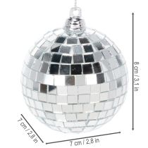 Artículo Adorno navideño tipo bola, bola espejada para colgar, 7 cm, 6 unidades