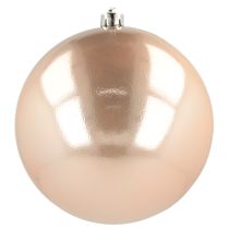 Artículo Bola navideña de plástico oro rosa irrompible Ø14cm