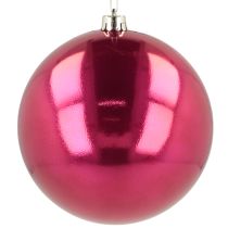 Artículo Bola de Navidad de plástico grande para árbol de Navidad rosa Ø14cm