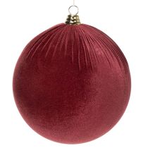 Artículo Adorno navideño grande de terciopelo rojo para colgar en el árbol, 25 cm, 2 unidades.