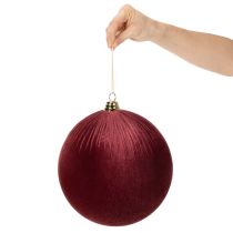 Artículo Adorno navideño grande de terciopelo rojo para colgar en el árbol, 25 cm, 2 unidades.