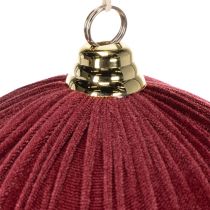 Artículo Adorno navideño grande de terciopelo rojo para colgar en el árbol, 25 cm, 2 unidades.