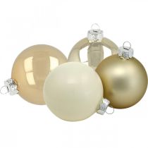 Artículo Bolas para árboles de Navidad, adornos para árboles, bolas de cristal blanco / nácar H8.5cm Ø7.5cm vidrio real 12ud