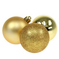 Bola de navidad plastico dorado 6cm 10uds