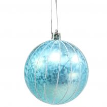 Bola de navidad plástico azul turquesa Ø8cm 2pcs