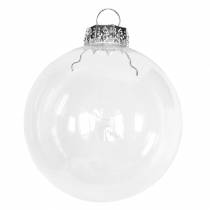 Artículo Bola navideña de cristal Ø7,5cm transparente 12 piezas