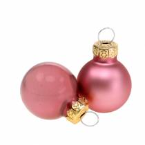 Artículo Mini bolas navideñas rosa viejo surtido Ø2,5cm 24uds