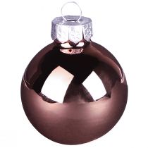 Artículo Bolas navideñas mezcla de albaricoque bolas de árbol vidrio Ø4cm 24 piezas