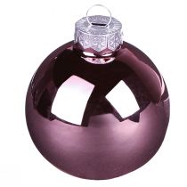 Artículo Bolas navideñas mezcla de albaricoque bolas de árbol vidrio Ø4cm 24 piezas