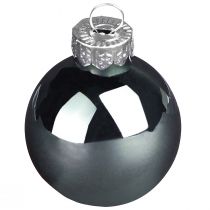 Artículo Bolas navideñas bolas de árbol de cristal verde gris 4cm 24 piezas